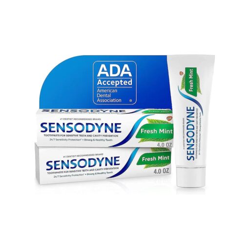 Sensodyne Fresh Mint Sensitive Toothpaste, ADA Accepted Toothpaste for Cavity Prevention and Sensitive Teeth Treatment - 4 Ounces ( Pack of 2 )