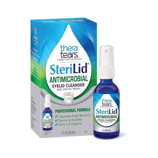 TheraTears SteriLid Eyelid Cleanser and Face Wash, for irritated eyes, 2 fl oz Spray