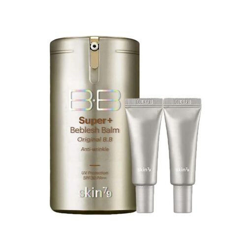 SKIN79 Super+ Beblesh Balm Original Gold BB Cream - 1.35 fl.oz ( 40 ml ) with 2 Random Travel Size BB Cream ( 7g ) ( Gold )