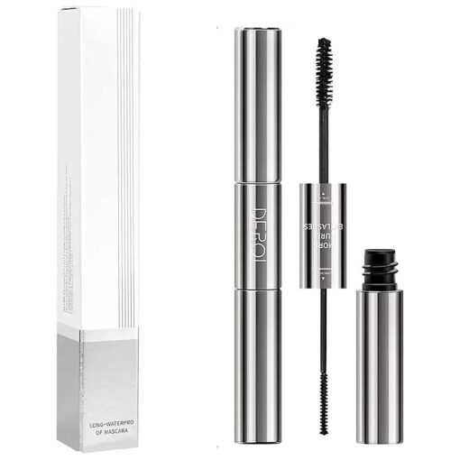 2 in 1 Mascara for Fine Short Eyelash, Big and Small Brush, Washable Voluminous Eyelash Mascara Intense Lengthening Mascara for Women and girl, Black ( 1 Pcs )