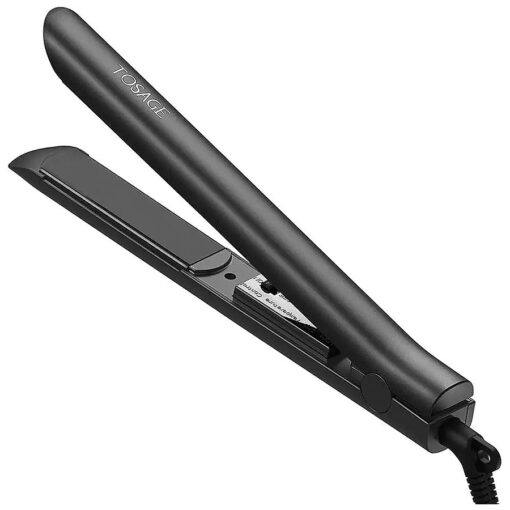 TOSAGE Hair Flat Iron Straightener, Ceramic-Titanium Straightener with Floating Plates for Hair Styling, Ionic Straightener and Curler 2 in 1 with Dual Voltage for All Hair Type