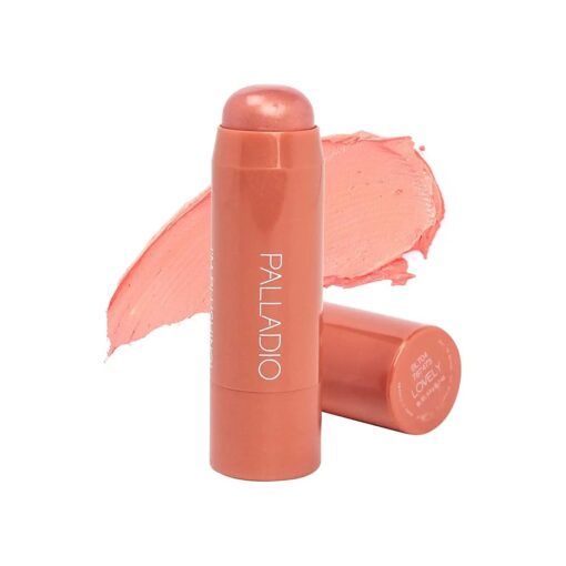 Palladio I 'm Blushing 2-in-1 Cheek and Lip Tint, Buildable Lightweight Cream Blush, Sheer Multi Stick Hydrating formula, All day wear, Easy Application, Shimmery, Blends Perfectly onto Skin, Lovely