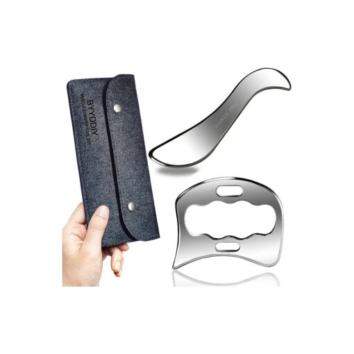 2 in 1 Stainless Steel Muscle Scraper Tools Set Gua Sha Massage Scraper Scraping Tool