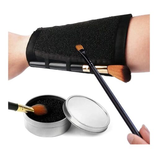 Pinkiou Makeup Brushes Color Removal Cleaner Sponge + Switch Armband Cleaner Arm Sponge 2 in 1 Set