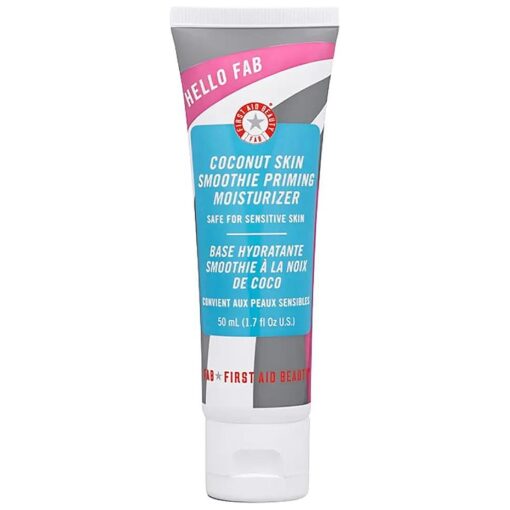 First Aid Beauty Hello FAB Coconut Skin Smoothie Priming Moisturizer, 2-in-1 Moisturizer and Makeup Primer 1.7 Oz .