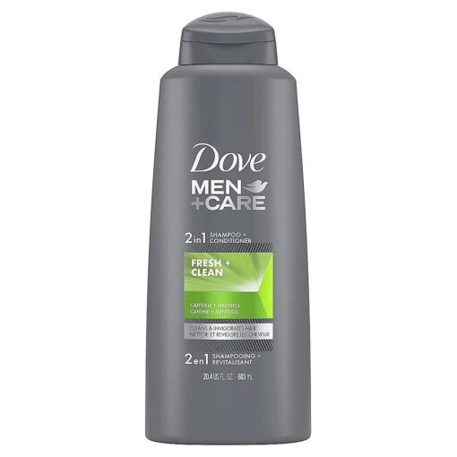 Dove Men+Care Fortifying 2-in-1 Shampoo and Conditioner For Everyday Care Fresh and Clean with Caffeine Helps Strengthen and Nourish Hair 20.4 oz