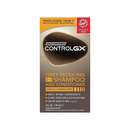 Just For Men Control GX 2 in 1 Grey Reducing Shampoo and Conditioner, 5 Fluid Ounce