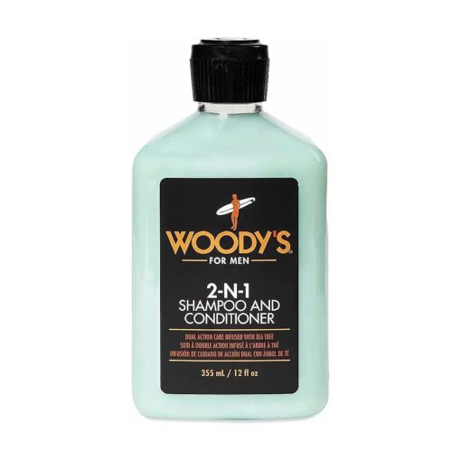 Woody 's 2-in-1 Thickening Shampoo and Conditioner for Men, Fuller, Thicker Hair and Healthier Scalp, Cleanse and Condition, 12 oz .