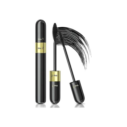 2 IN 1 for VIBELY Mascara, 5x Longer Waterproof Mascara 2 in 1 Lash Cosmetics 4D Silk Mascara, No Clumping, Long-lasting Black Mascara