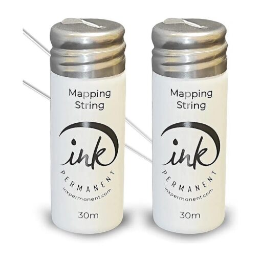 White Brow Mapping String [ 2 X 100 Ft Bottles - 60 m ] Pre-Inked Mapping String for Permanent Makeup and Microblading Supplies | Brow Mapping Kit | Mapping String for Brow Mapping