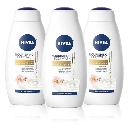 Nivea Nourishing Botanical Blossom Body Wash, Pack of 3, 20 Fl Oz Bottles