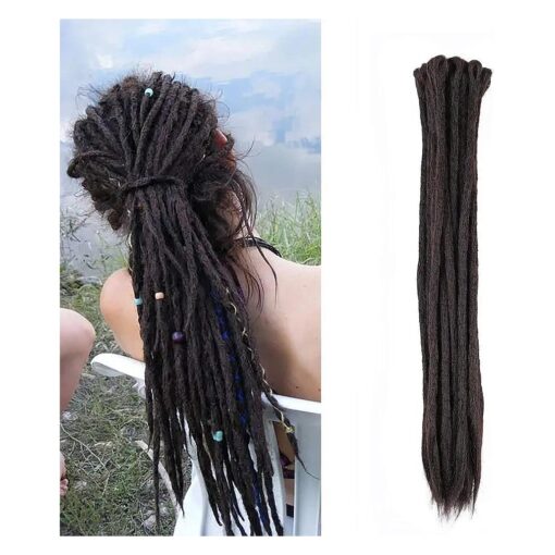 Dreadlock Extensions - 20 Inch Synthetic Braids, Soft faux Locs, Dreads, Crochet Locs, Hip-Hop Style, Dreadlocks Extension Braiding Hair For Women/Men ( 20 Inch ( 20 Strands/Pack ), 2 # )