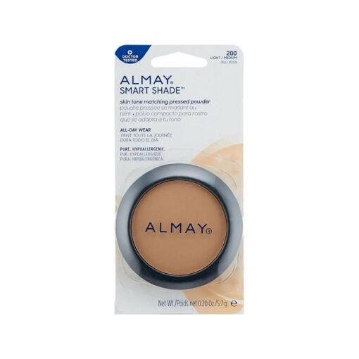 Almay Pressed Powder, Skin Tone Matching, Hypoallergenic-Fragrance Free, 200 Light Medium Mine, 0.20 Oz