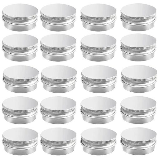 20 Pack 0.5 oz Aluminum Tin Jar with Screw Lid 15 ml Round Refillable Containers