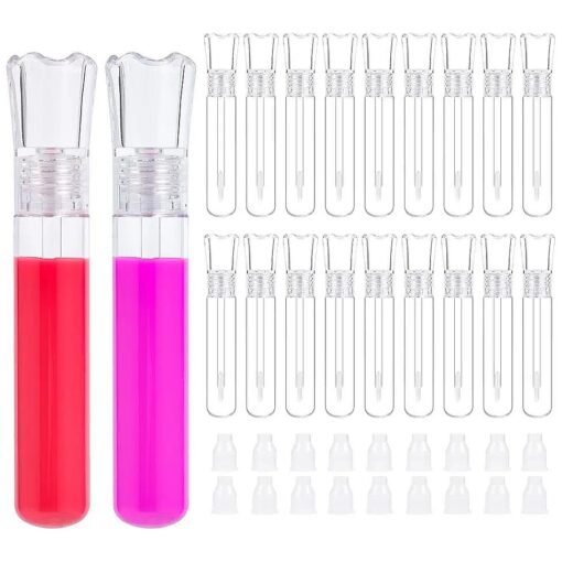 RONRONS 20 Pieces 11.5ml/0.39 Oz Clear Empty Lipstick Lip Balm Containers Lip Gloss Packaging Tubes with Stopper DIY Makeup Accessories Refillable Bottles