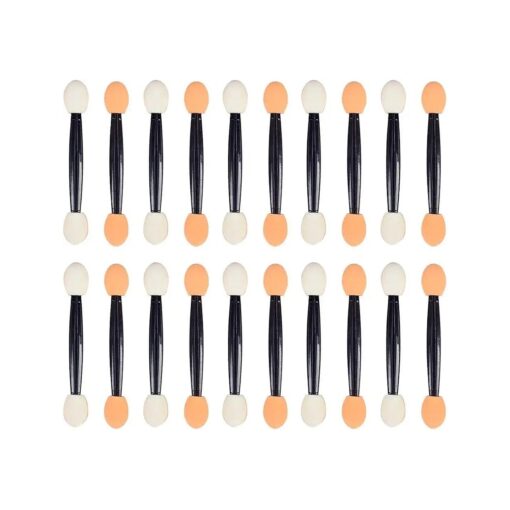 ( 20 Pack ) Eyeshadow Applicator Brush Sponge Tipped Makeup Tool Dual Sides Eyeshadow Applicator Brush Comestic for Lady Women Beauty