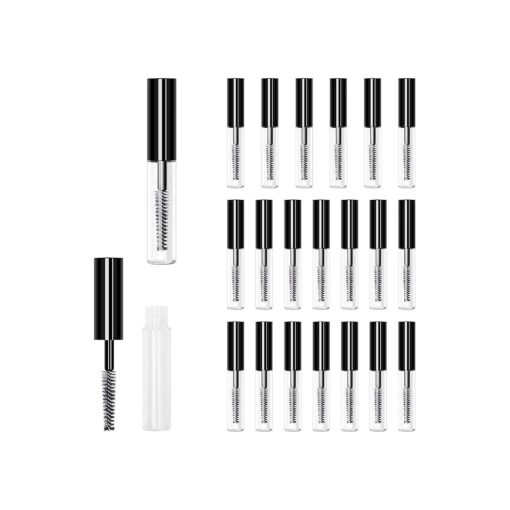 AHIER 20 pcs 4ML Reusable Empty Bottle Tube Container for Eyelash Growth Oil/Mascara with Brush for Home and Travel ( 20p )