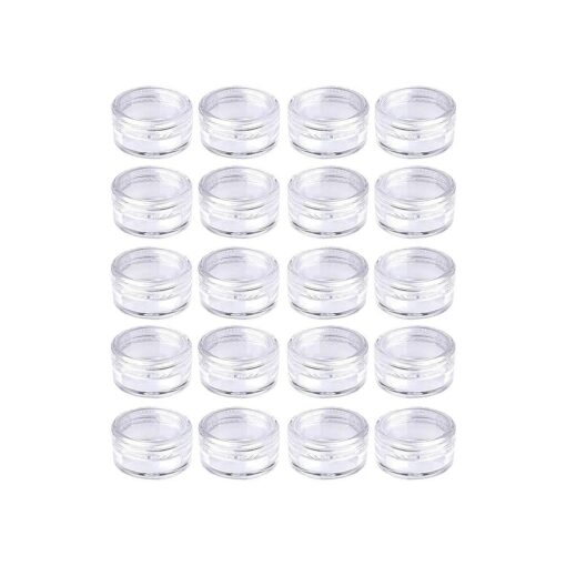 20 Pieces Small Clear Round Travel Sample Jar Pots for Women Creams Make-up Sample Containers - 5ml