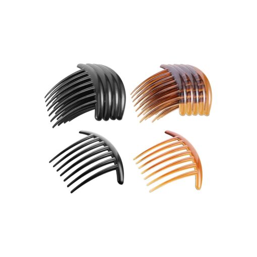 20 Pieces 7 Tooth French Twist Comb Plastic Hair Clip Hair Side Combs Hair Accessory for Women Girls ( Black and Brown )