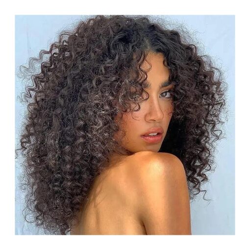 200 Density Deep Curly Human Hair Wig 14 Inch Machine Made Human Hair Wigs with Scalp Top Brazilian Virgin Human Hair Wigs None Lace Front Wig ( 14 Inch )