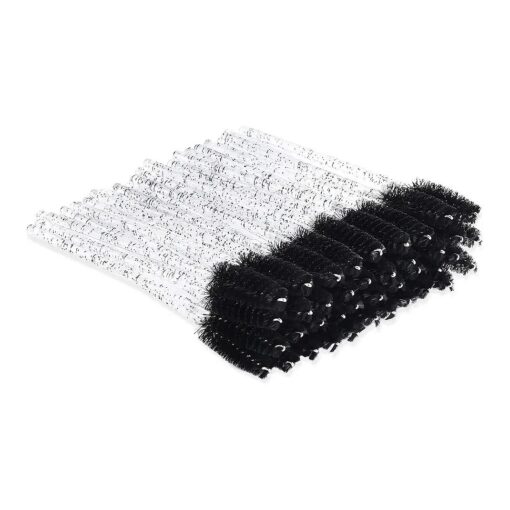 200 Colorful disposable Mascara Wands eyelash brush for eyelash extensions Eyebrow brush and lash extension supplies ( Black )