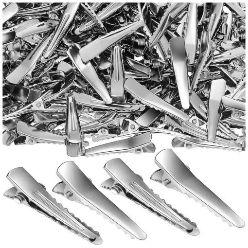 200 Pieces Silver Metal Alligator Hair Clips Alligator Hair Pins Duckbill Hair Clips Teeth Bows Hair Clips for Women Girls Hair Care Hair Accessories ( 30 mm/ 1.2 Inch )