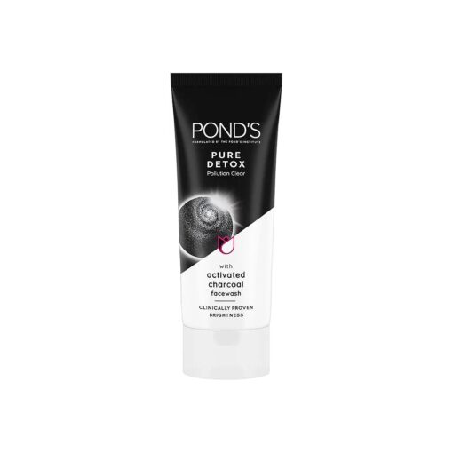 POND 'S Pure Detox Face Wash 200 g, Daily Exfoliating & Brightening Cleanser, Deep Cleans Oily Skin - With Activated Charcoal for Fresh, Glowing Skin