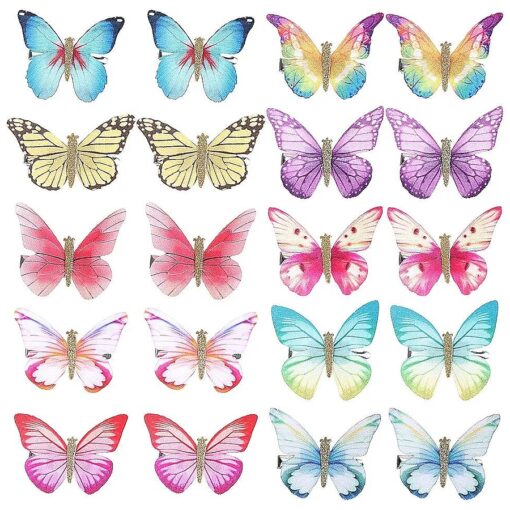 20Pcs Hair Clips Butterfly Hair Clips Butterfly Snap Clips Barrettes for Toddlers Baby Girl and Women