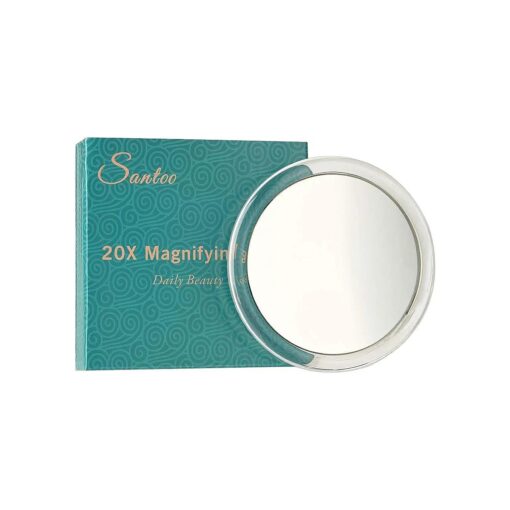 20X Magnifying Mirror Purse Mirror with 3 Mounting Suction Cups - Used for Precise Details Makeup Application - Eyebrows/Tweezing - Easy Mounting Mirror - 4 Inch Round