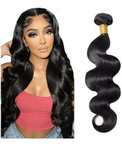 Body Wave Bundles Human Hair 22 Inch 10A Grade One Single Bundle Human Hair Body Wave for Black Women Unprocessed Brazilian Virgin Hair Extensions Human Hair Bundles Body Wave Natural Black