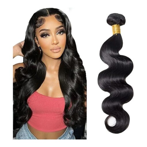 Body Wave Bundles Human Hair 22 Inch 10A Grade One Single Bundle Human Hair Body Wave for Black Women Unprocessed Brazilian Virgin Hair Extensions Human Hair Bundles Body Wave Natural Black