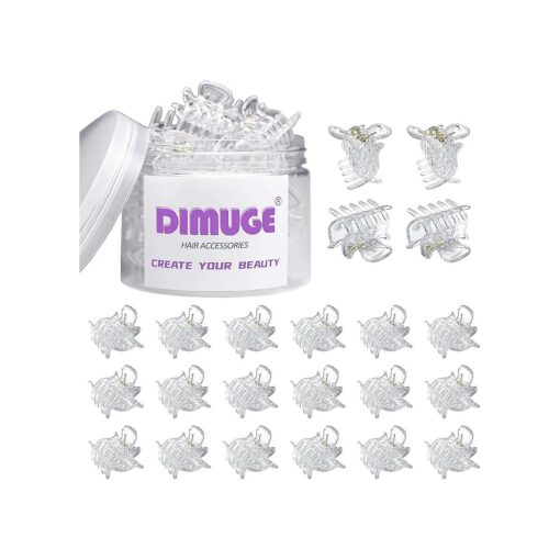 22 Pcs Little Hair Clips Clear Plastic Hair Claw Clips for Girls and Women Short Hair, 1 inch Small Hair Clips for Teens and Adult Hairstyles .