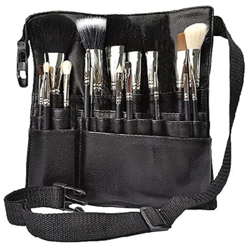 22 Pockets Professional Cosmetic Makeup Brush Bag with Artist Belt Strap for Women ( Brush Not Included )