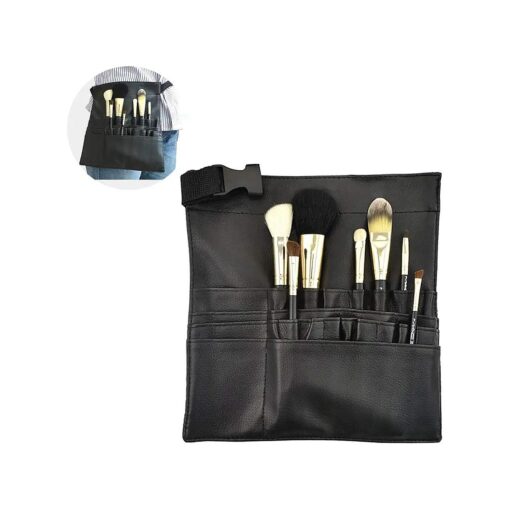 22 Pockets Professional Cosmetic Makeup Brush Bag with Adjustable Belt Strap for Artist