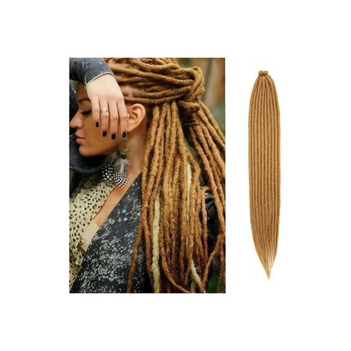 22Inch 30Strands 1CM Dreadlock Extensions Reggae Hip-hop Synthetic Hair Hippie Style Hair Dread Braids for Women and Men ( 22" strands of 30, 27 # )