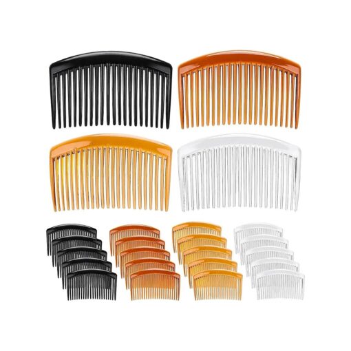 24 Pcs Plastic Hair Side Combs French Twist Comb with 23 Teeth Fine Hair Clips Decorative Hair Combs for Women