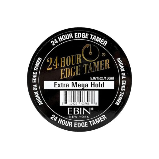 EBIN NEW YORK 24 Hour Edge Tamer, Extra Mega Hold, 5.07oz / 150ml - No Flaking, No White Residue, Shine, Moisture and Prevent Breakage with Castor Oil