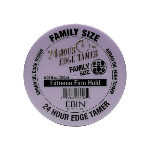 EBIN NEW YORK 24 Hour Edge Tamer - Extreme Firm Hold ( 8.25oz/ 250ml ) - No Flaking, White Residue, Shine and Smooth texture with Argan Oil and Castor Oil