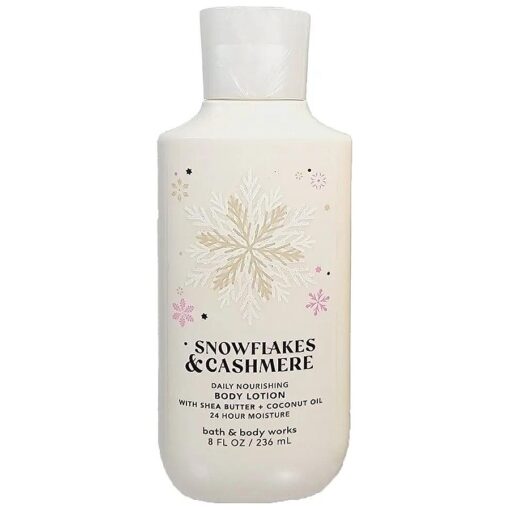 Bath and Body Works Snowflakes & Cashmere 24 hr Moisture Super Smooth Body Lotion with Shea Butter and Vitamin E 8 fl oz / 236 mL