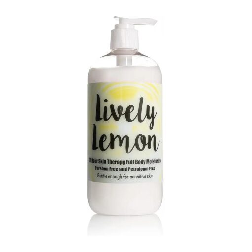 The Lotion Company 24 Hour Skin Therapy Lotion, Full Body Moisturizer, Paraben Free, Made in USA, Lively Lemon Fragrance, w/Aloe Vera, 16 Ounces