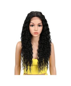 Joedir Lace Front Wigs Ombre Blonde 24" Long Small Curly Wavy Synthetic Wigs For Black Women 130 % Density Wigs ( 1B )