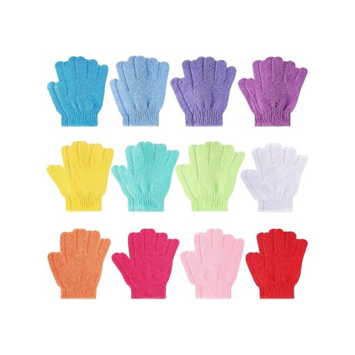 BTYMS 24 Pcs Shower Exfoliating Gloves Hand Exfoliating Glove Body Scrubber Loofah Washing Gloves for Shower, Spa, Massage and Body Scrubs, Dead Skin Cell Remover