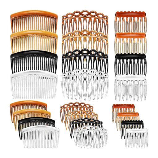 24 Pieces French Hair Side Combs Set Plastic Twist Comb Hair Clip Combs Accessories for Girls Women ( 9/11 /23 Teeth Side )