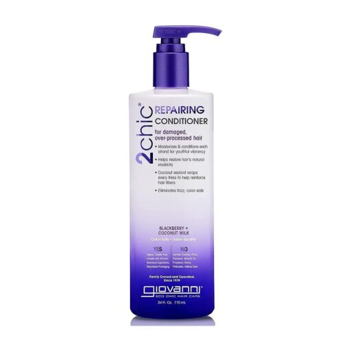 GIOVANNI 2chic Repairing Conditioner is 100 % color-safe and nourishes hair with a proprietary blend of vitamins, antioxidants, and omega fatty acids without stripping color - 24 oz