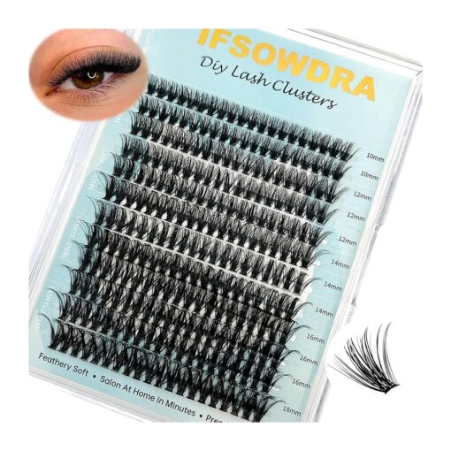 Lash Clusters D Curl Wispy 240 PCS 10-18mm Individual Lashes Cluster Mega Volume Mink 40D Mega Volume Lash Extensions Clusters ( 40D-0.07D-10-18MIX )