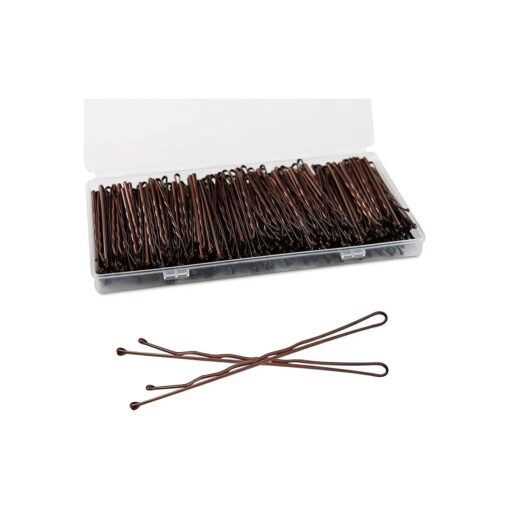 2.75" Large Bobby Pins Brown 240PCS Extra Long Bobby Pins for Thick Hair Waved Hair Pin for Styling with Box