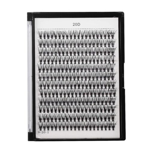 Bodermincer 1 Box Big Capacity 240 bundles 8-10-12-14-16mm Mixed 20D/30D/40D/60D/80D/100D Eyelash Extensions Strip Eyelashes Individual Lashes Natural Style 8-22mm to Choose ( 20D-14mm )