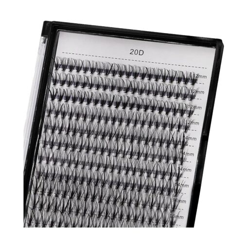 Bodermincer Black Cluster Lashes 240pcs 20D/40D DIY Eyelash Extension D Curl Long Individual Lashes Mixed Tray Faux Mink Lash Clusters Extensions 8-22mm ( 20D-12-14-16mm Mixed )