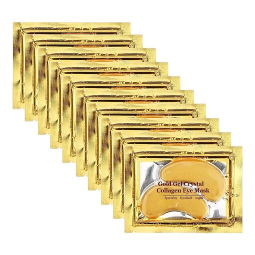 Permotary 30 Pairs 24K Gold Gel Crystal Collagen Eye Pads, Under Eye Mask for Moisturizing, Fine Lines, Dark Circles & Puffy Eyes Under Eye Patches, Gold