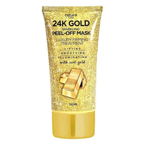 AZURE 24K Gold Firming Peel Off Face Mask- Anti Aging, Lifting, Illuminating & Revitalizing - Removes Blackheads, Dirt & Oils - With Hyaluronic Acid and Collagen - Skin Care Made in Korea - 150mL